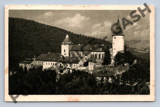 Pohlednice hrad Křivoklát černobílá (M505)