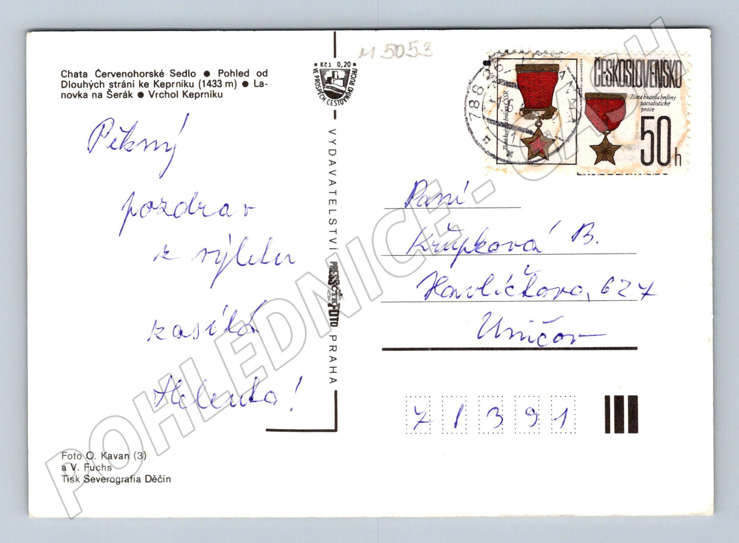 Postcard Jeseníky Mountains Červenohorské saddle (M5053)