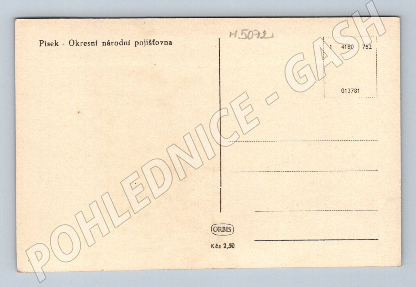 Postcard Písek National Insurance Company (M5072)