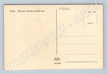 Postcard Písek National Insurance Company (M5072)