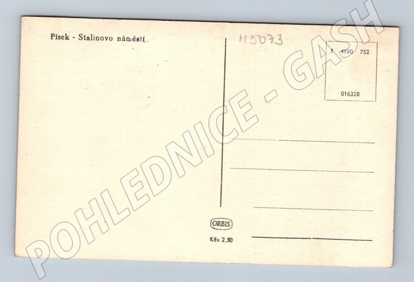 Postcard Písek Stalinovo náměstí Orbis (M5073)