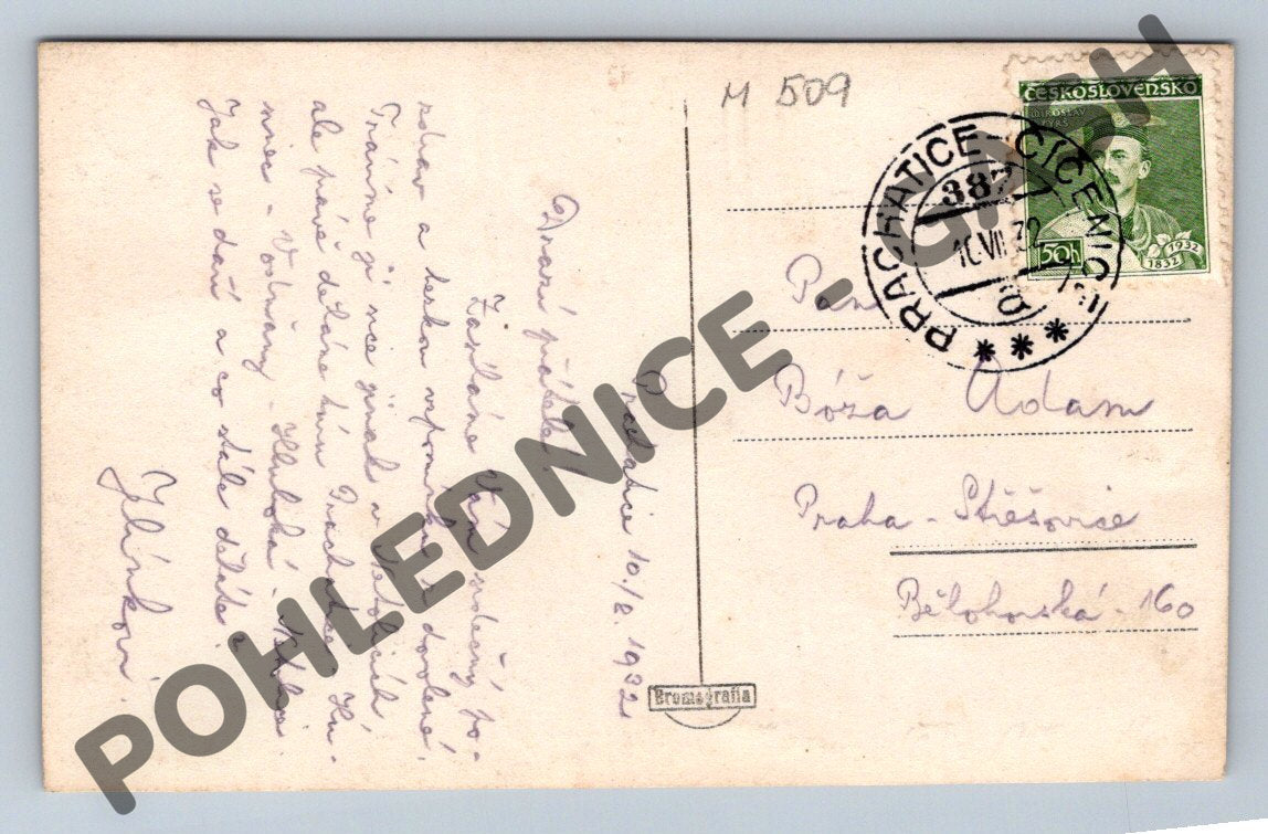 Pohlednice Prachatice historické město 1932 (M509)