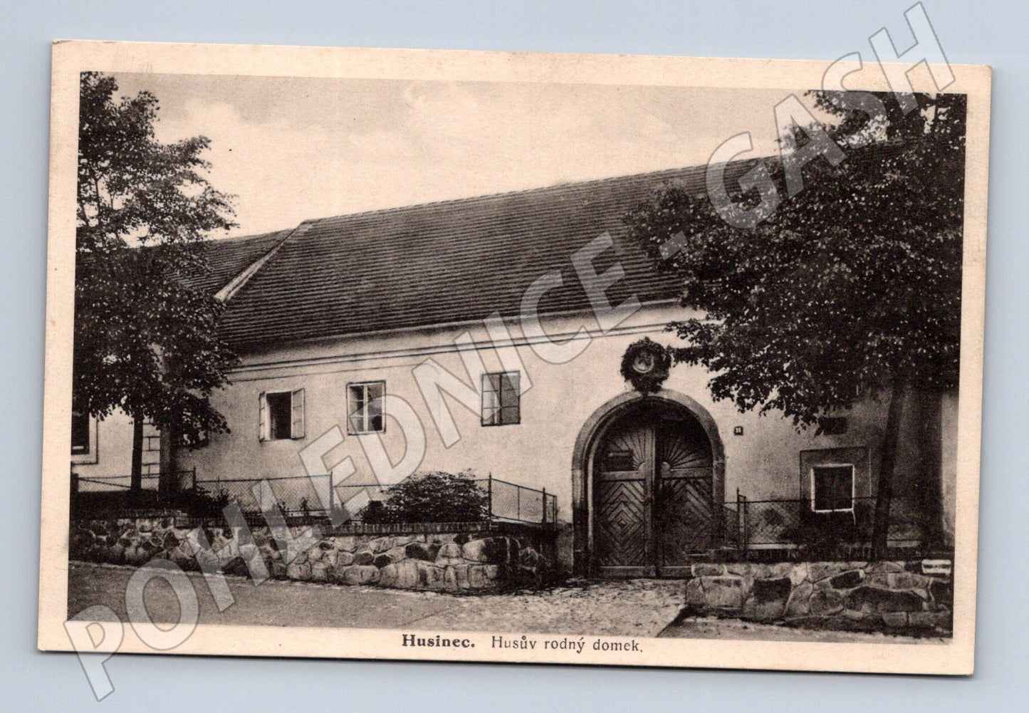 Postcard Husinec birthplace (M5093)