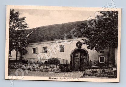 Postcard Husinec birthplace (M5093)