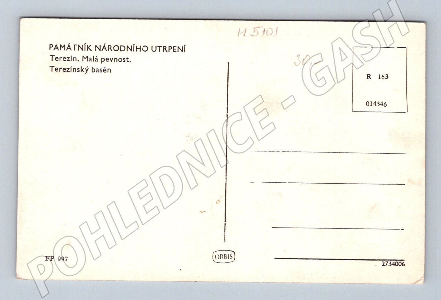 Postcard Terezín Small Fortress Swimming Pool (M5101)