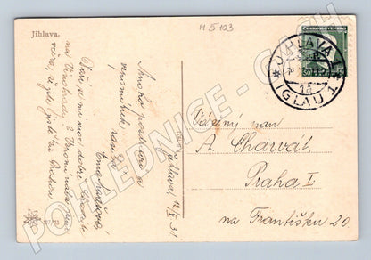 Postcard Jihlava authentic correspondence (M5103)