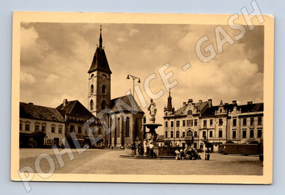 Postcard Vodňany historical square (M5109)