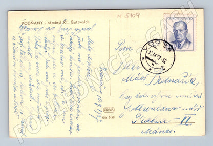Postcard Vodňany historical square (M5109)