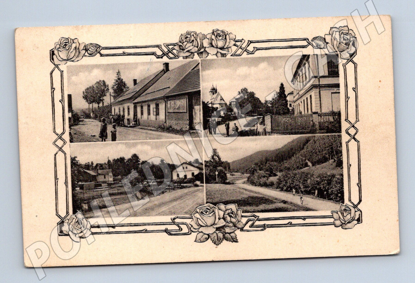 Postcard collage Czech village (M5118)