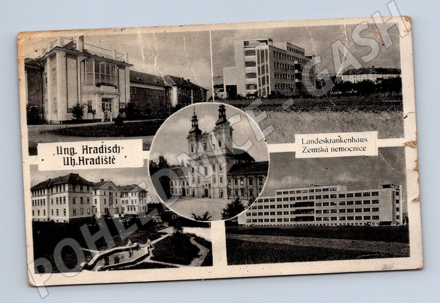 Postcard Uherské Hradiště Provincial Hospital (M5119)