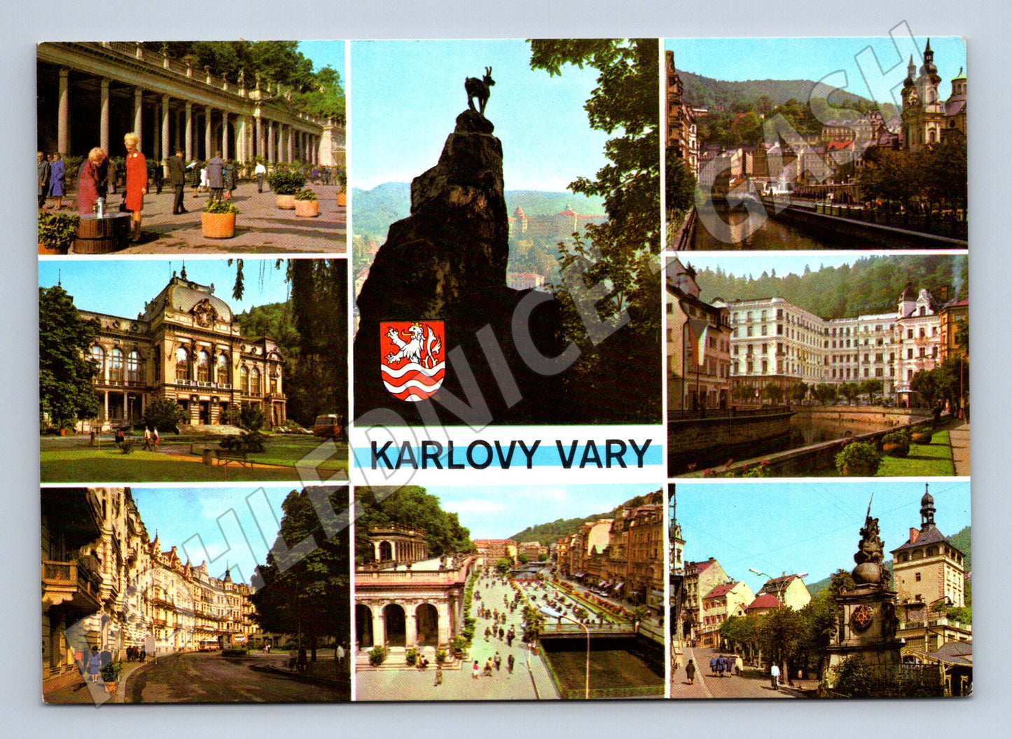 Postcard Karlovy Vary collage spa (M5146)