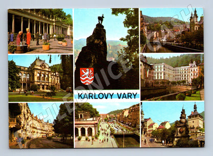 Postcard Karlovy Vary collage spa (M5146)