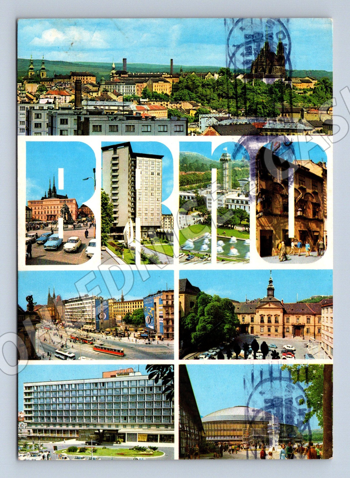 Pohlednice Brno koláž památek 1972 (M5150)