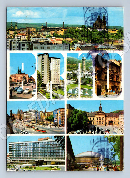Pohlednice Brno koláž památek 1972 (M5150)