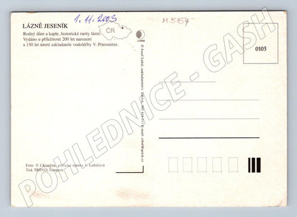 Pohlednice Lázně Jeseník Priessnitzův dům (M5154)