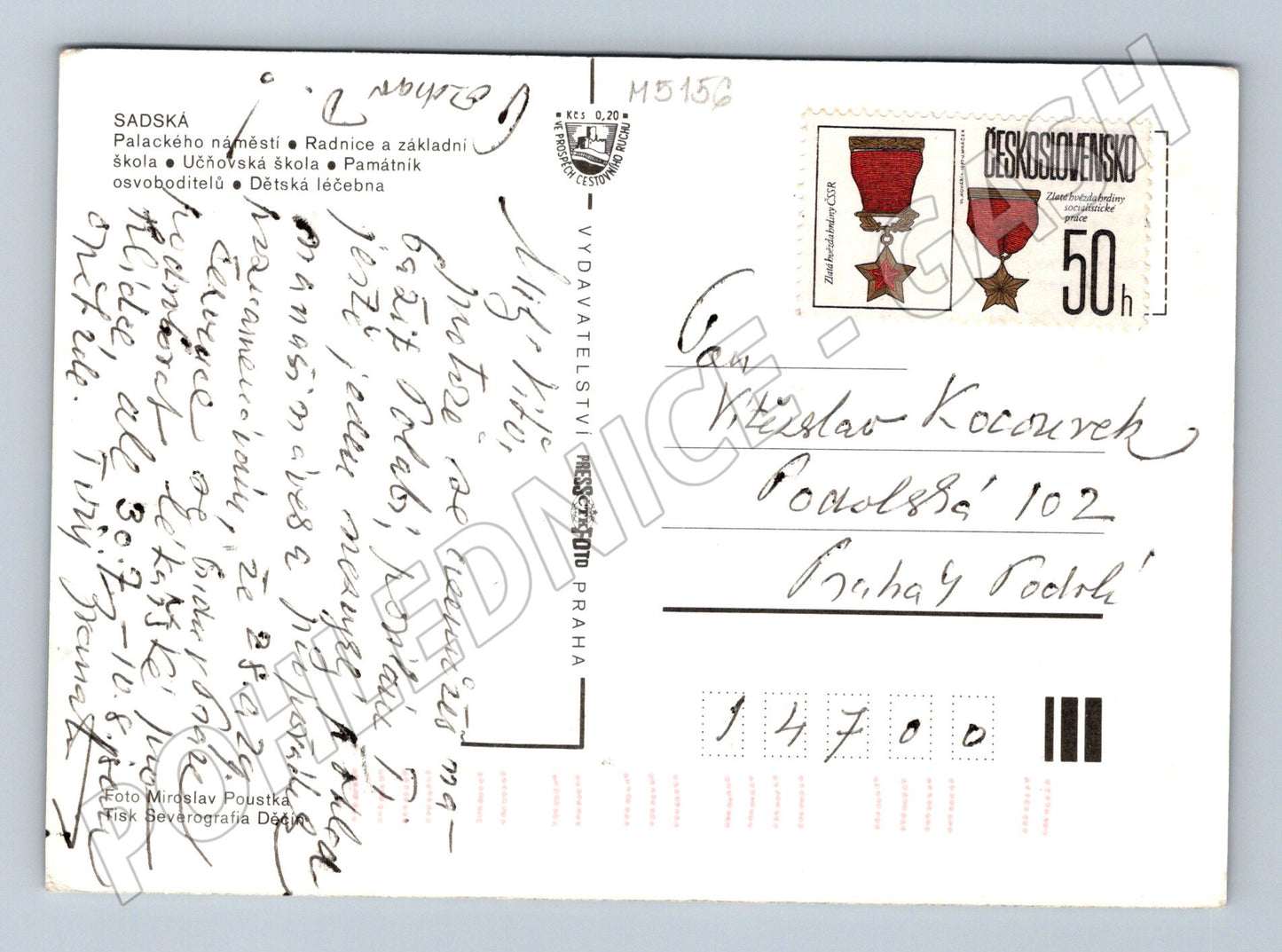 Postcard Sadská historical motifs (M5156)