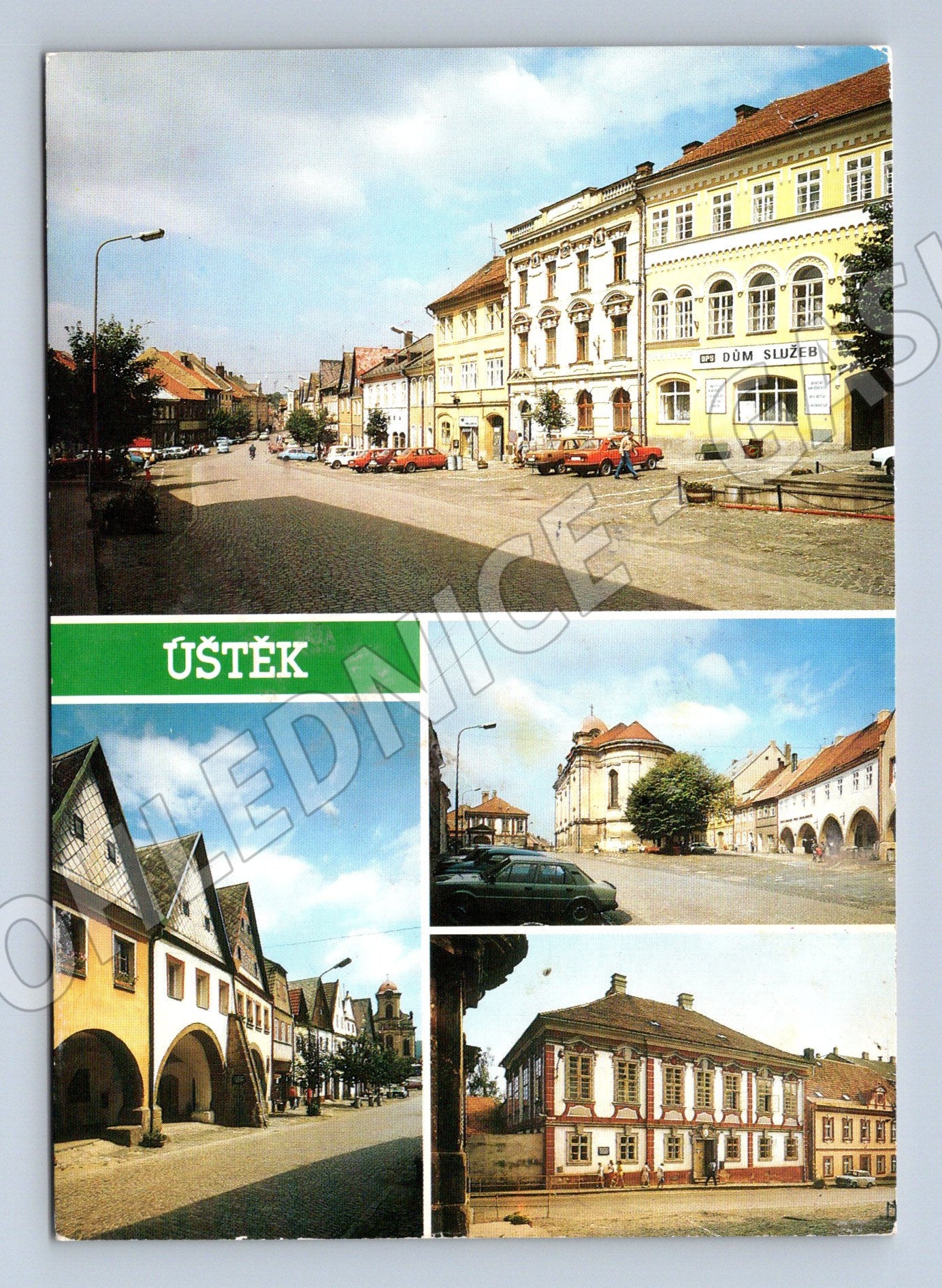 Postcard Úštěk historical center collage (M5162)