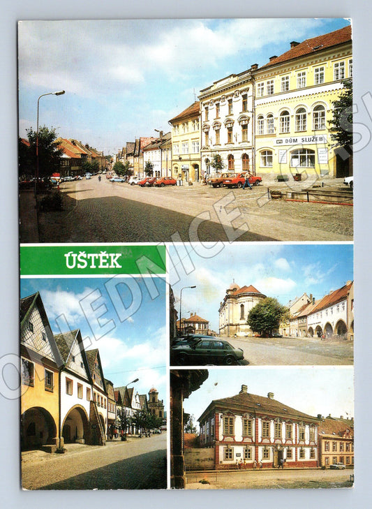Postcard Úštěk historical center collage (M5162)