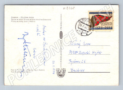 Pohlednice Železná Ruda zimní scenérie 1974 (M5168)