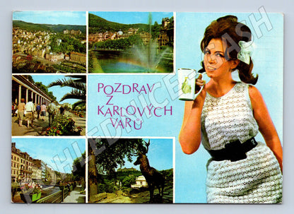 Postcard Karlovy Vary collage 1974 (M5173)