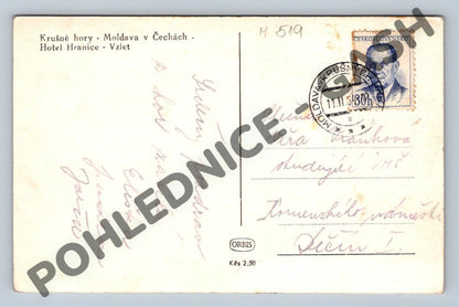 Pohlednice hotel Hranice Krušné hory 1950 (M519)