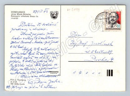 Pohlednice Domousnice zámek koláž 1978 (M5191)