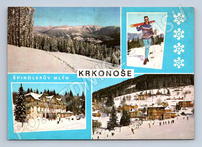Postcard Špindlerův Mlýn winter Czechoslovakia (M5192)