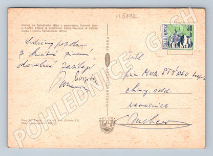 Postcard Špindlerův Mlýn winter Czechoslovakia (M5192)
