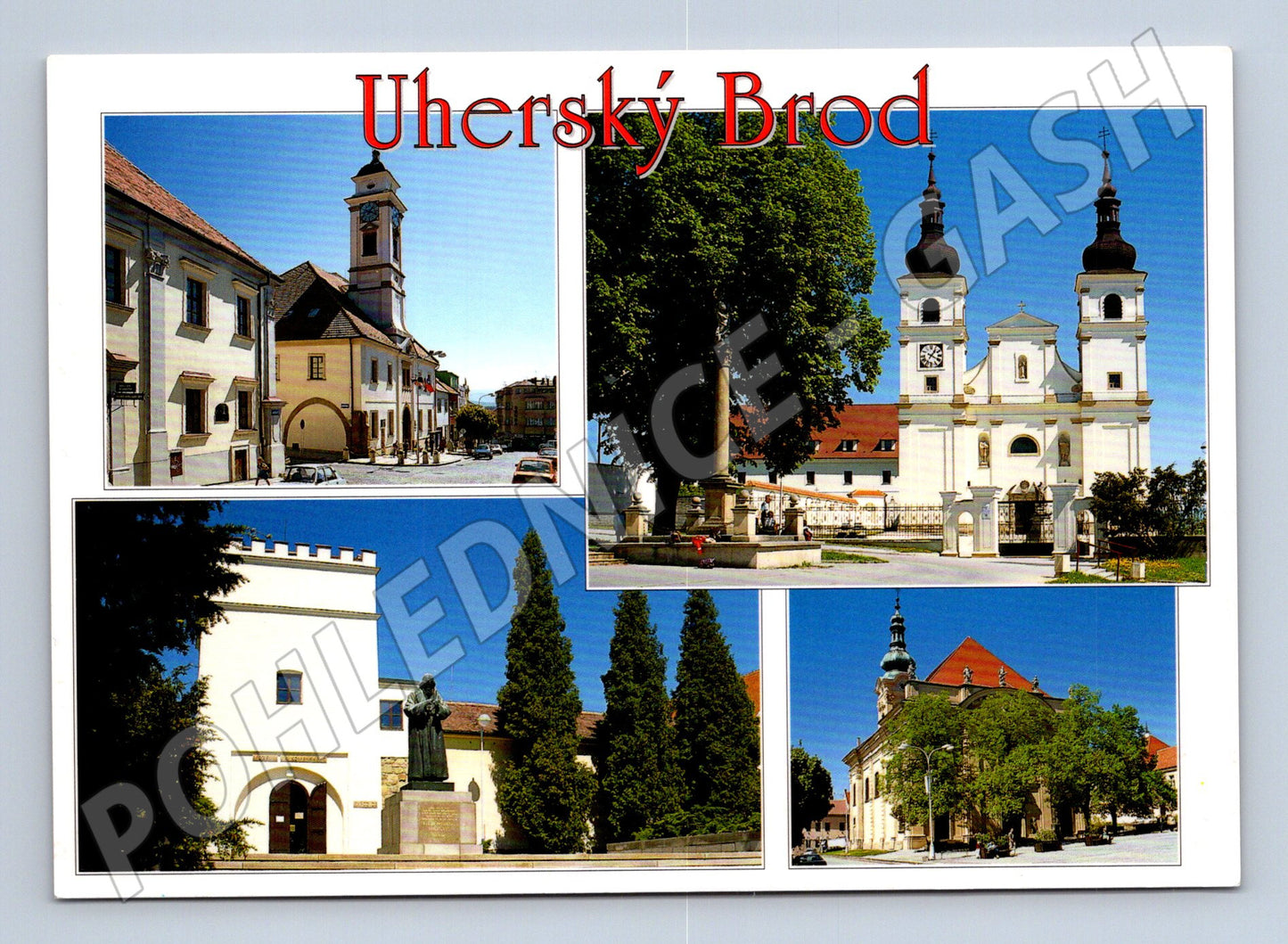 Postcard Uherský Brod monuments multiple motifs (M5207)