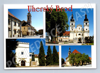 Postcard Uherský Brod monuments multiple motifs (M5207)