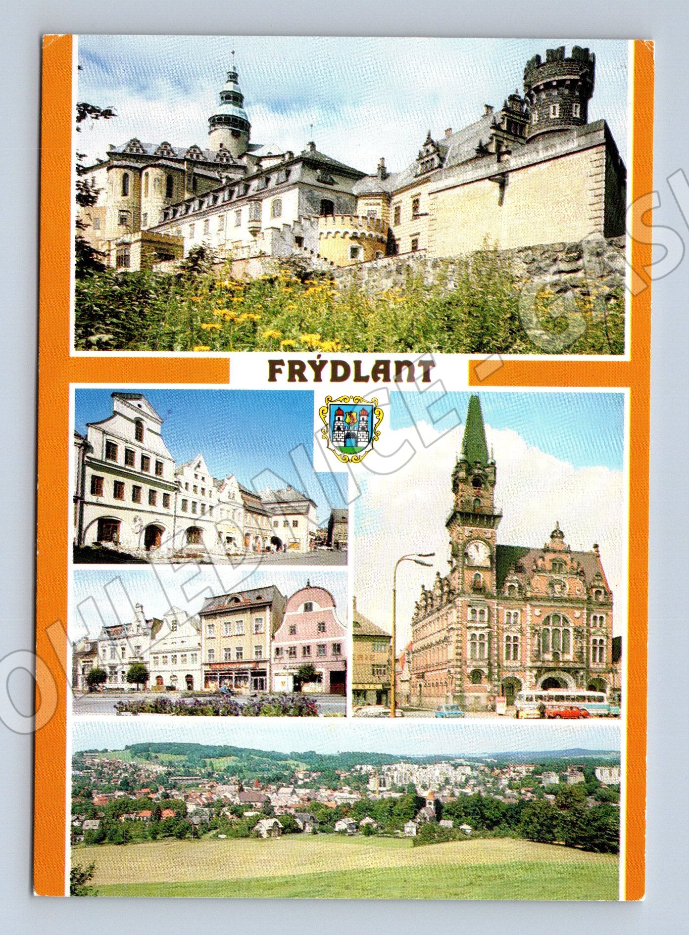 Postcard Frýdlant castle town hall panorama (M5221)