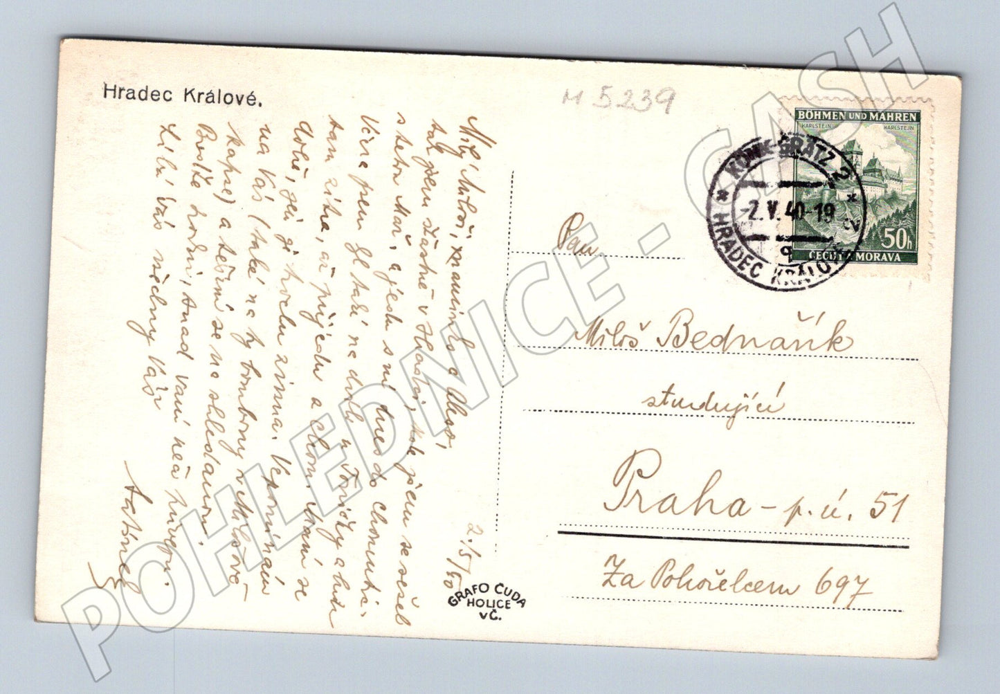 Postcard Hradec Králové multiple shots 1940 (M5239)