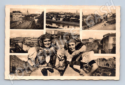 Postcard Přerov collage folk costume (M5244)