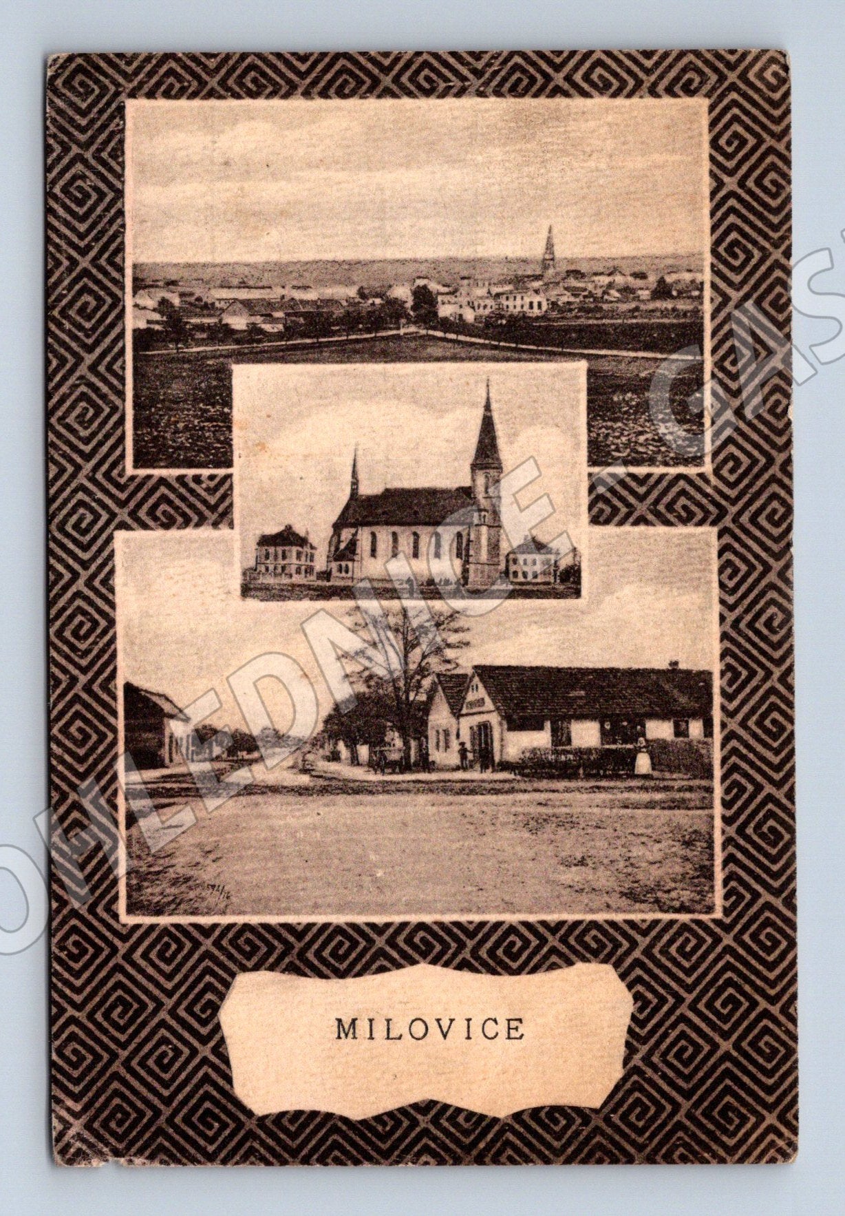 Postcard Milovice, period, small format (M5245)