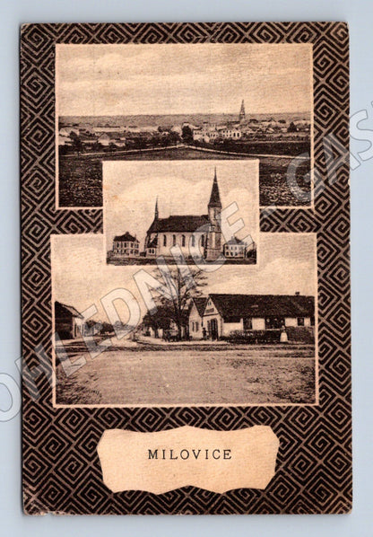 Postcard Milovice, period, small format (M5245)