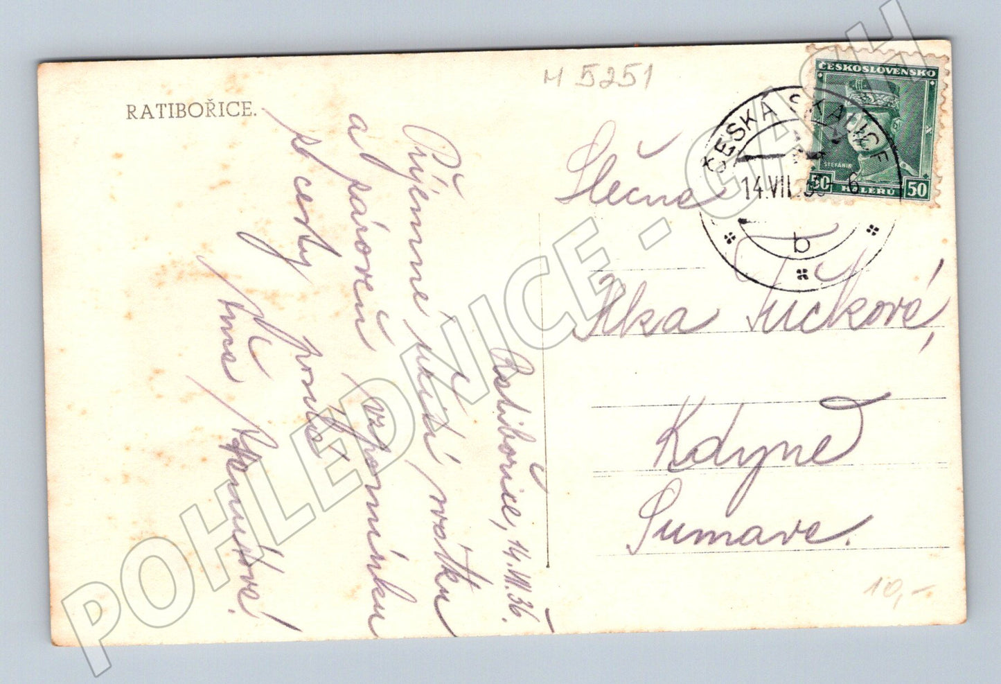 Postcard Ratibořice Grandma Old Bleach (M5251)