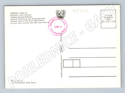 Postcard Sněžka Krkonoše multiple views (M5253)