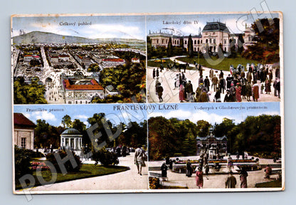 Pohlednice Františkovy Lázně kolorovaná 1929 (M5259)