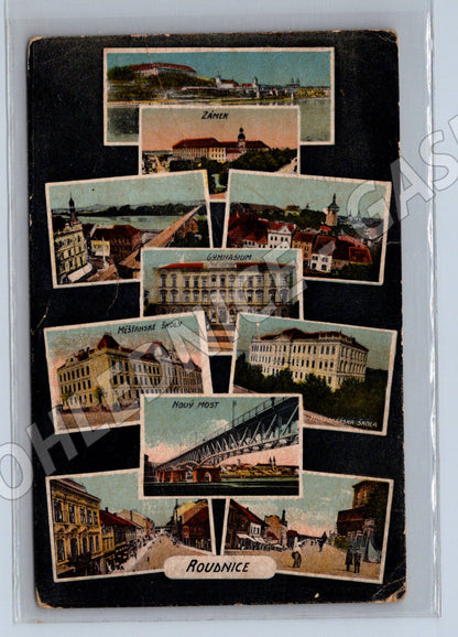 Postcard Roudnice nad Labem collage (M5272)