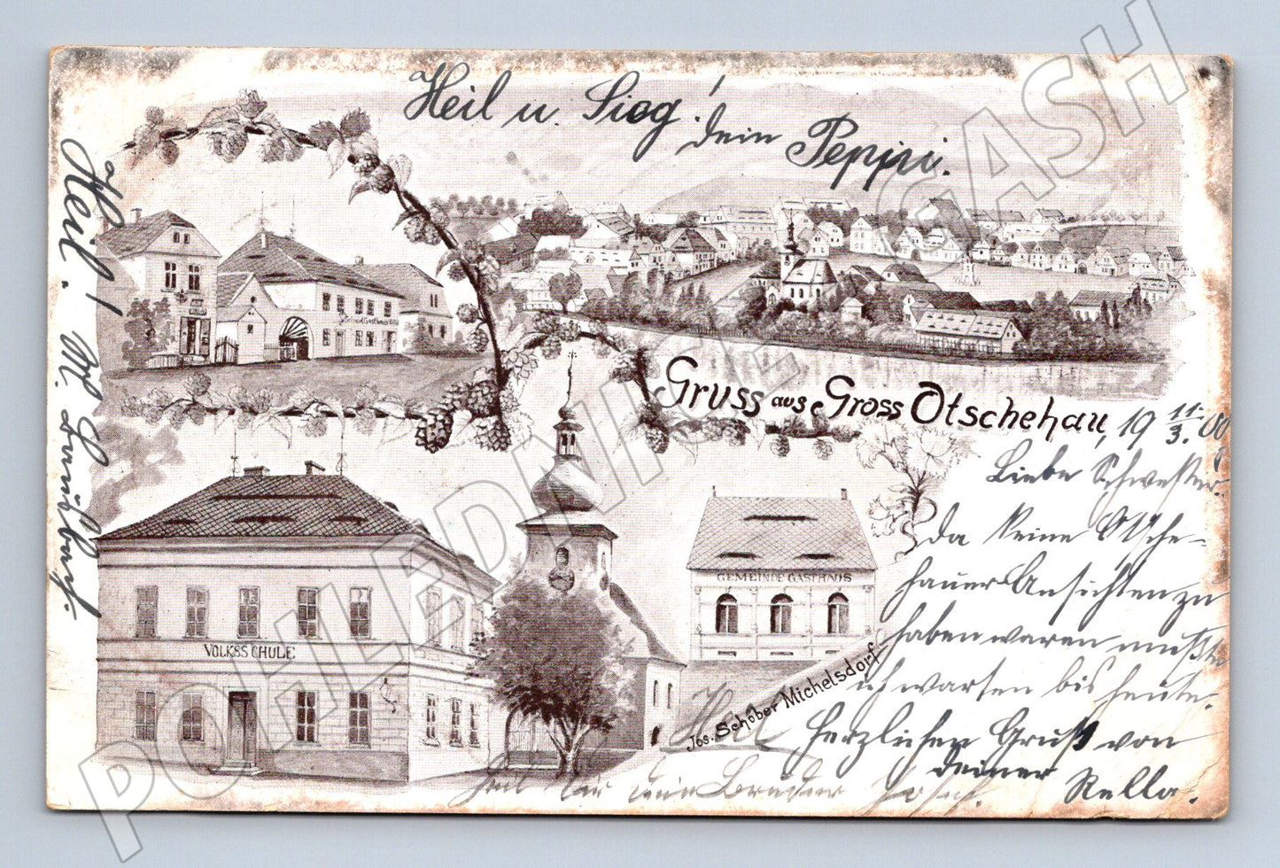 Postcard Velká Olešná historical (M5274)