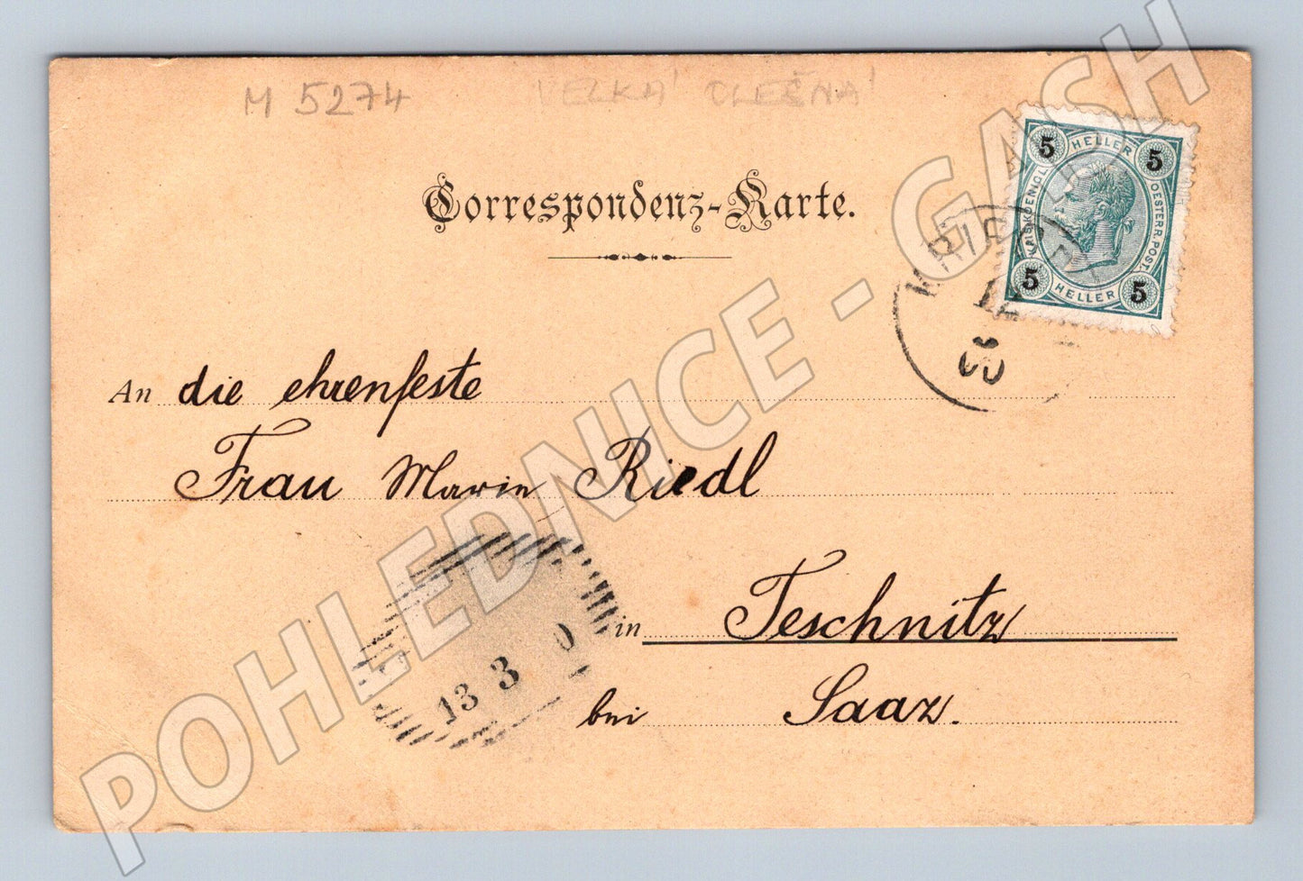 Postcard Velká Olešná historical (M5274)
