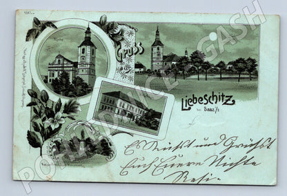 Pohlednice Liebeschitz Žatec 1898 (M5276)