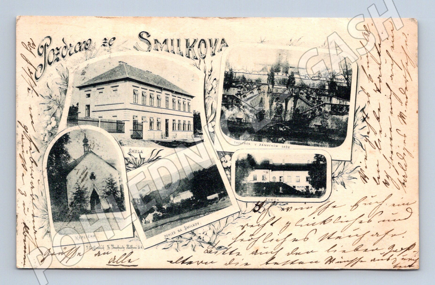 Postcard Smilkov castle and village (M5278)