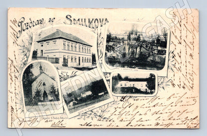 Postcard Smilkov castle and village (M5278)