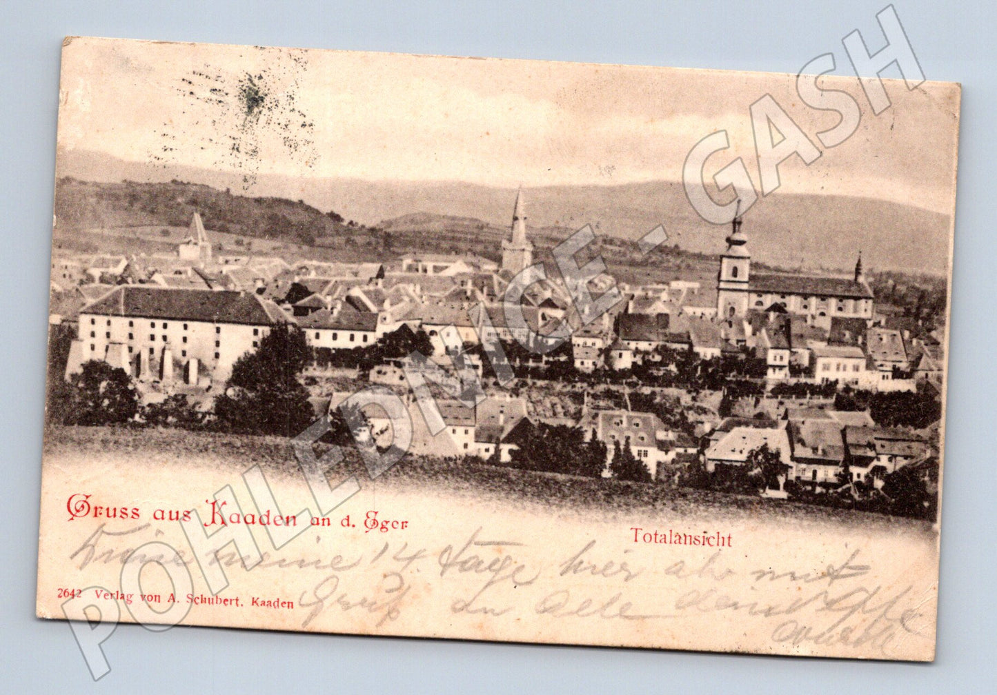 Postcard Kadaň general view 1902 (M5287)
