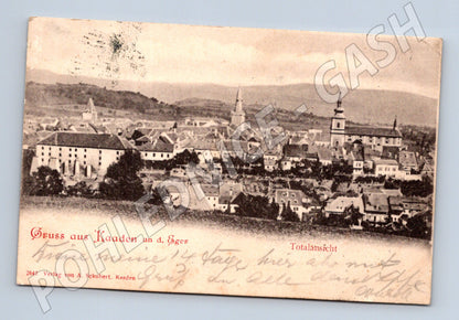 Postcard Kadaň general view 1902 (M5287)