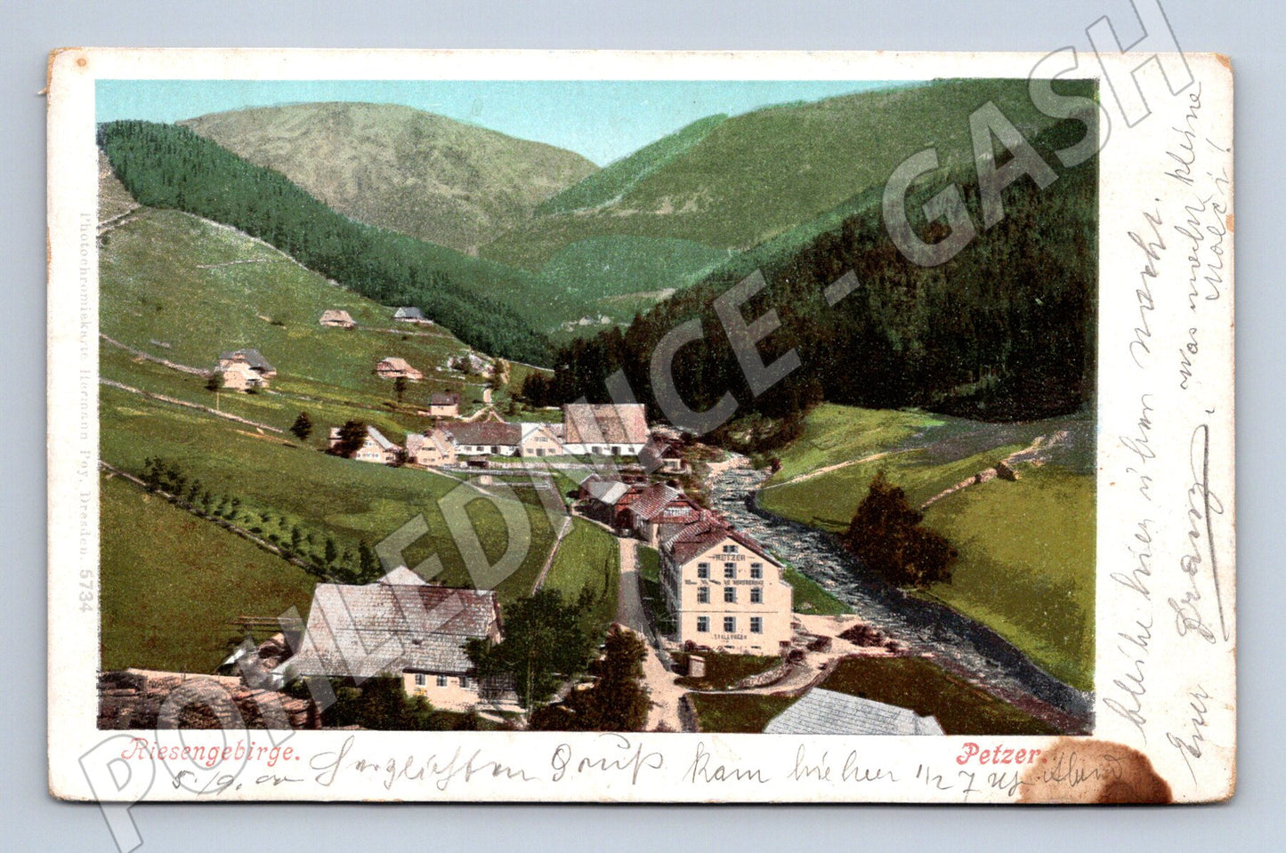 Postcard Petzer Giant Mountains 1900 (M5290)