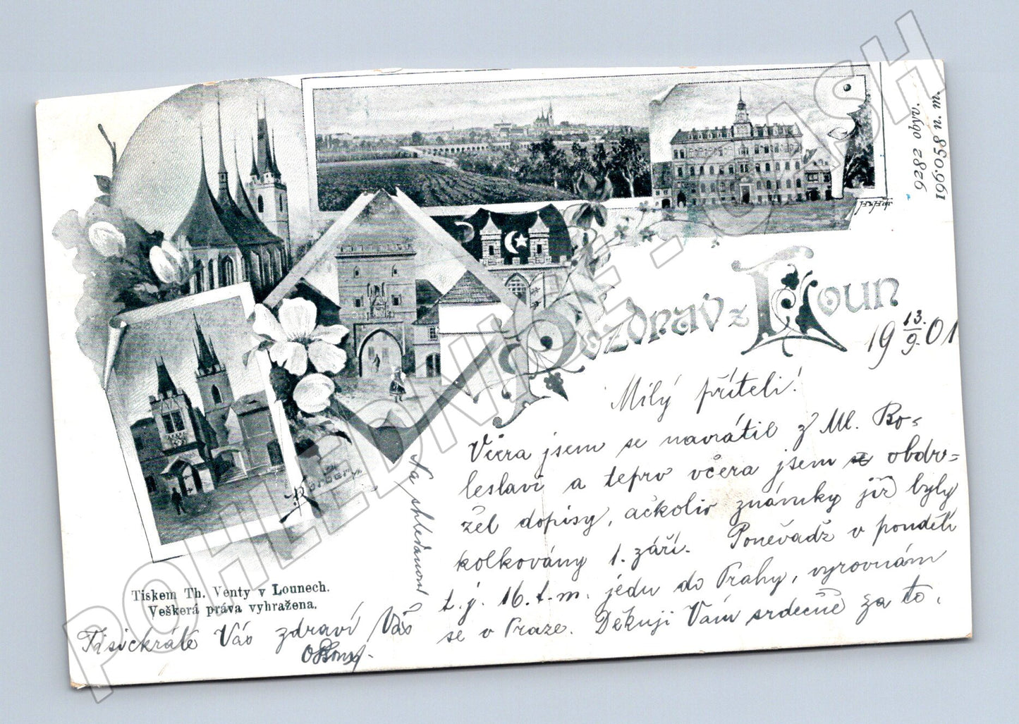 Pohlednice Louny 1901 dopisnice (M5297)