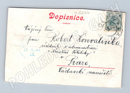 Pohlednice Louny 1901 dopisnice (M5297)