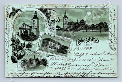 Postcard Liběšice 1899 historical (M5304)
